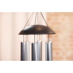 Ay Sembollü Meditasyon Rüzgar Çanı 44'' (Gümüş)