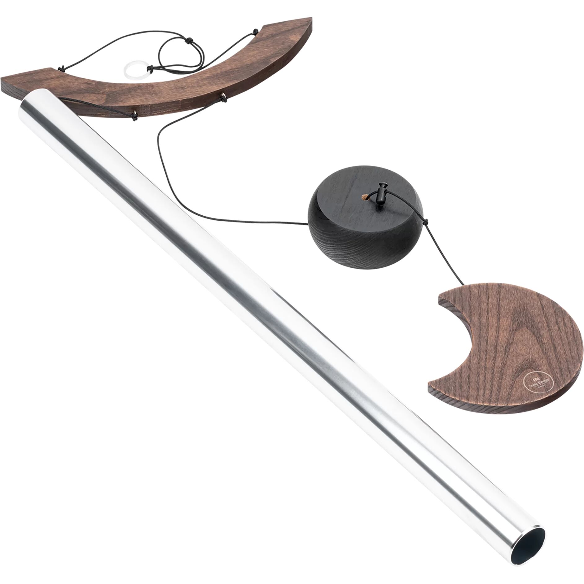 Ay Sembollü Kavisli Rüzgar Çanı 35'' (Gümüş)