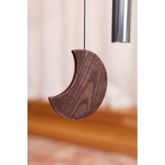 Ay Sembollü Kavisli Rüzgar Çanı 35'' (Gümüş)