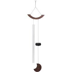 Ay Sembollü Kavisli Rüzgar Çanı 35'' (Gümüş)