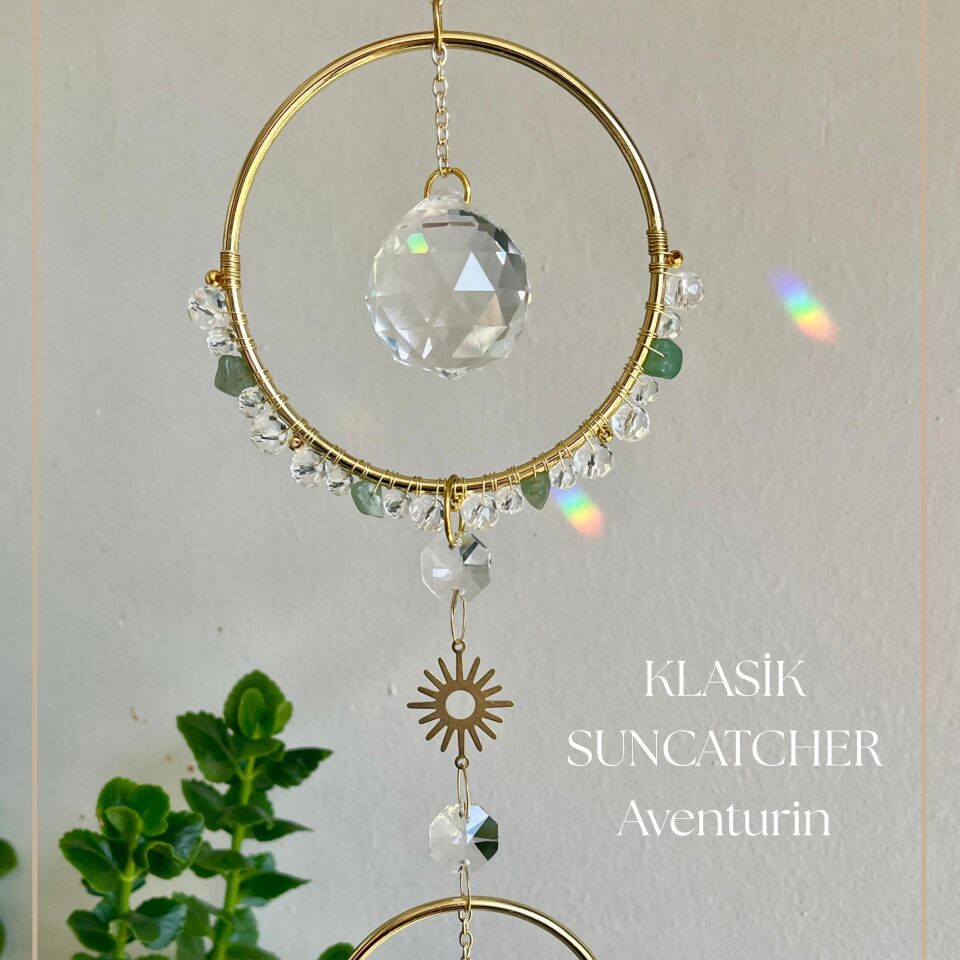 Kristaller - Klasik Suncatcher aventurin (yeşil)