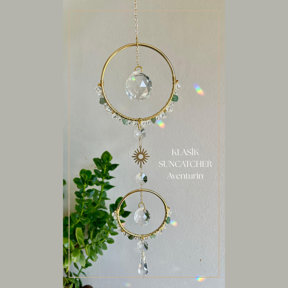 Kristaller - Klasik Suncatcher aventurin (yeşil)