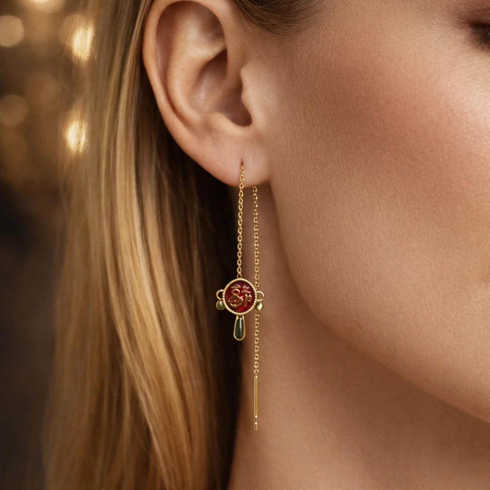 FU  Good Luck Altın Küpe