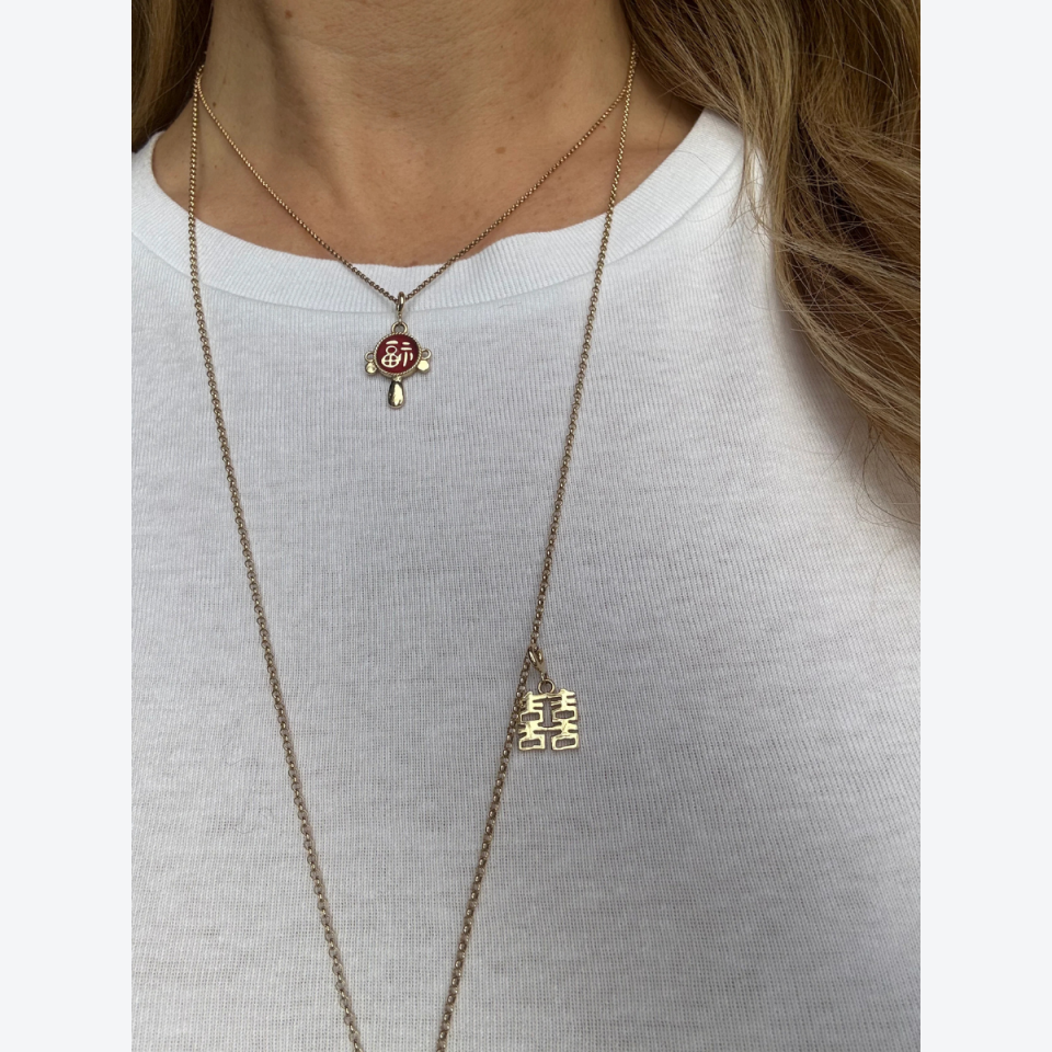 FU Good Luck Altın Kolye Ucu