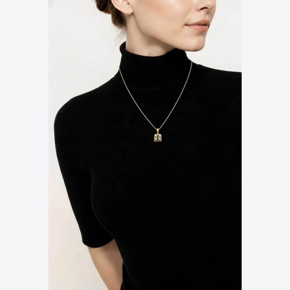 Çifte Mutluluk Altın Kolye Ucu