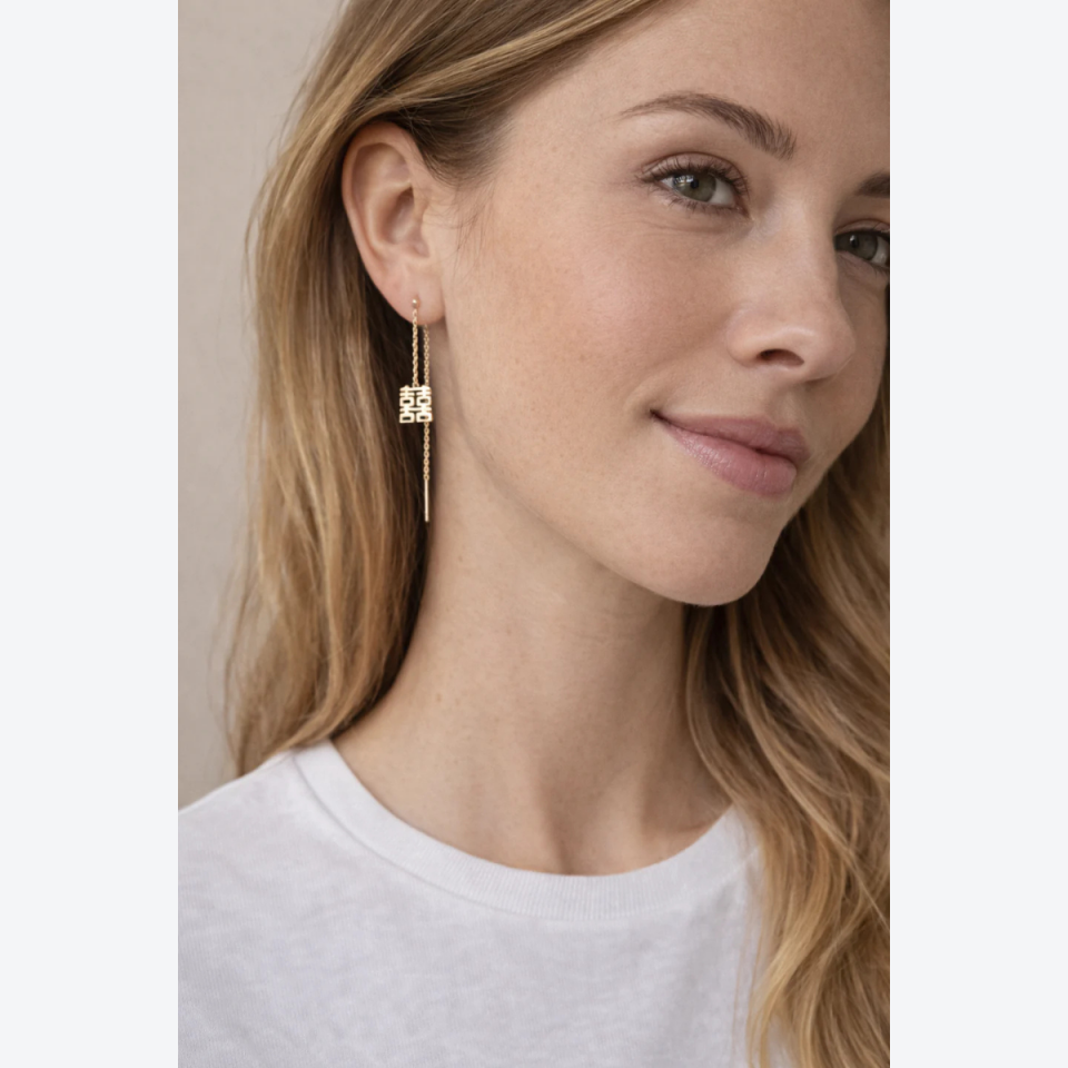 Çifte Mutluluk Altın Küpe